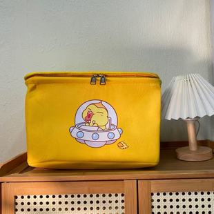 【35X25X20高】黄绒飞船鸭拉链款(带盖带钢圈)防潮内衣收纳筐