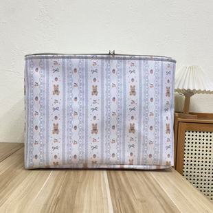 带盖带钢圈 微瑕 加厚草莓兔拉链款 80L收纳筐 50X40X35高