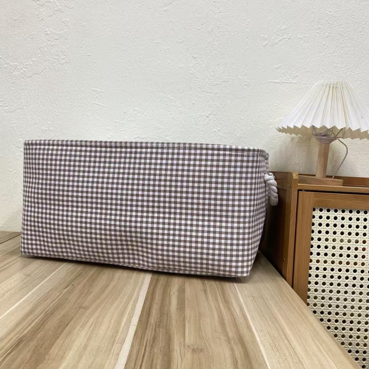 裤子专用【47X28X22高】小棕格开口绳把手微瑕可折叠裤子收纳筐