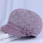 老人帽子女春秋天妈妈鸭舌帽薄款 中老年人奶奶贝雷帽布帽老太太帽