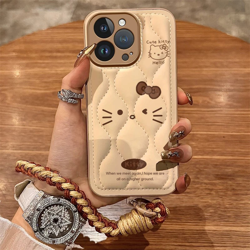 适用苹果16手机壳高端可爱防摔iPhone15pro新款挂绳14pormax全包硅胶13plus的保护套xr简约秋冬女猫咪表情