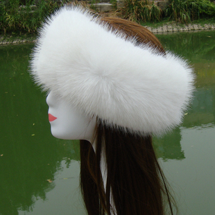 新款头环欧美仿皮草头饰狐狸毛头套女潮蒙古空顶帽子无顶毛毛头圈