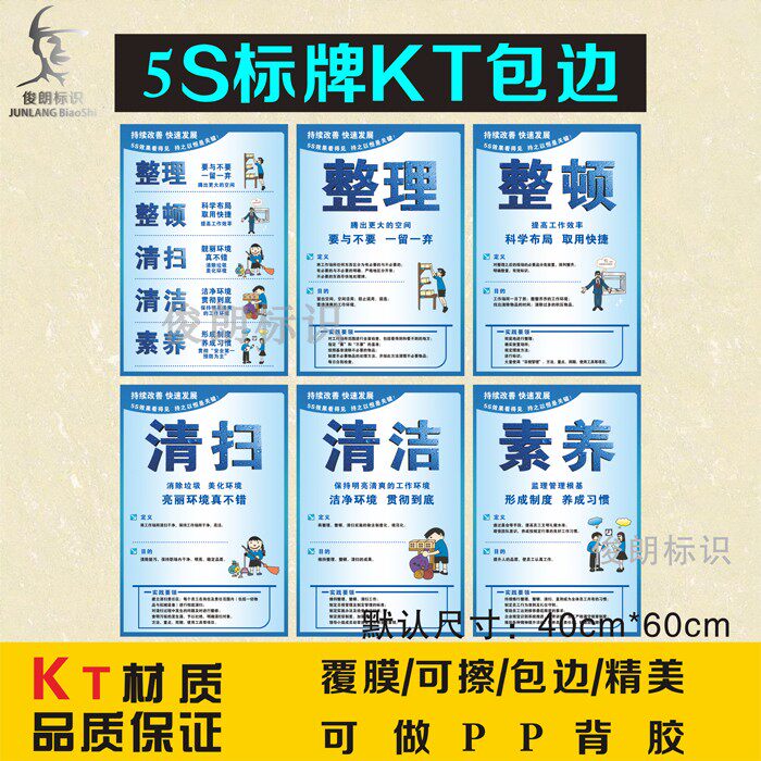 企业工厂车间公司文化宣传画海报/5S管理标语挂图6S质量管理包邮