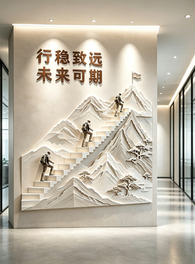 办公室企业文化墙面装饰创意设计公司背景形象励志标语3d立体墙贴