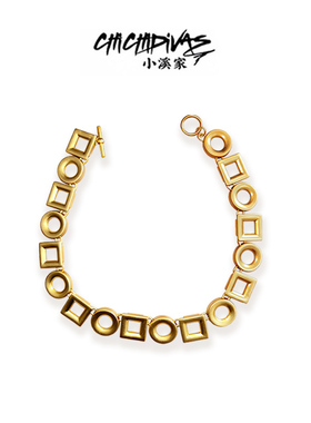 （小溪家）几何元素金色项链欧美风复古高级简约小众