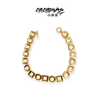 （小溪家）几何元素金色项链欧美风复古高级简约小众