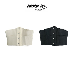 弹力腰带修身 鱼骨腰封搭配衬衫 显瘦背心上衣 小溪家