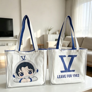 张杰演唱会痛包周边双面帆布袋学生通勤包手提袋明星帆布包大容量