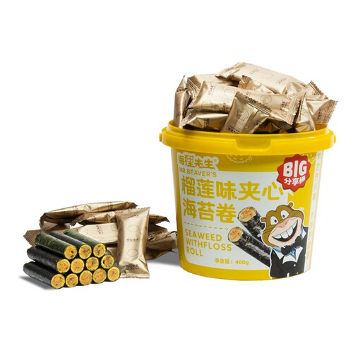 海狸先生榴莲味海苔卷400g家庭装