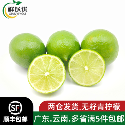 海南青柠檬新鲜 水果无苦味皮薄多汁泡水饮500g调味新鲜青皮柠檬
