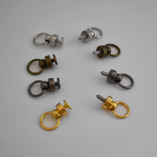 手工皮具零件带环和尚头包包配件金属扣环钱包吊环改造螺丝环扣圈