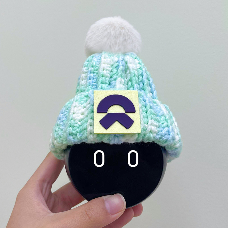 适用蔚来汽车nomi帽子毛线马卡龙