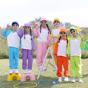 儿童啦啦队演出服中小学生运动会服装多巴胺套装幼儿园园服班服新