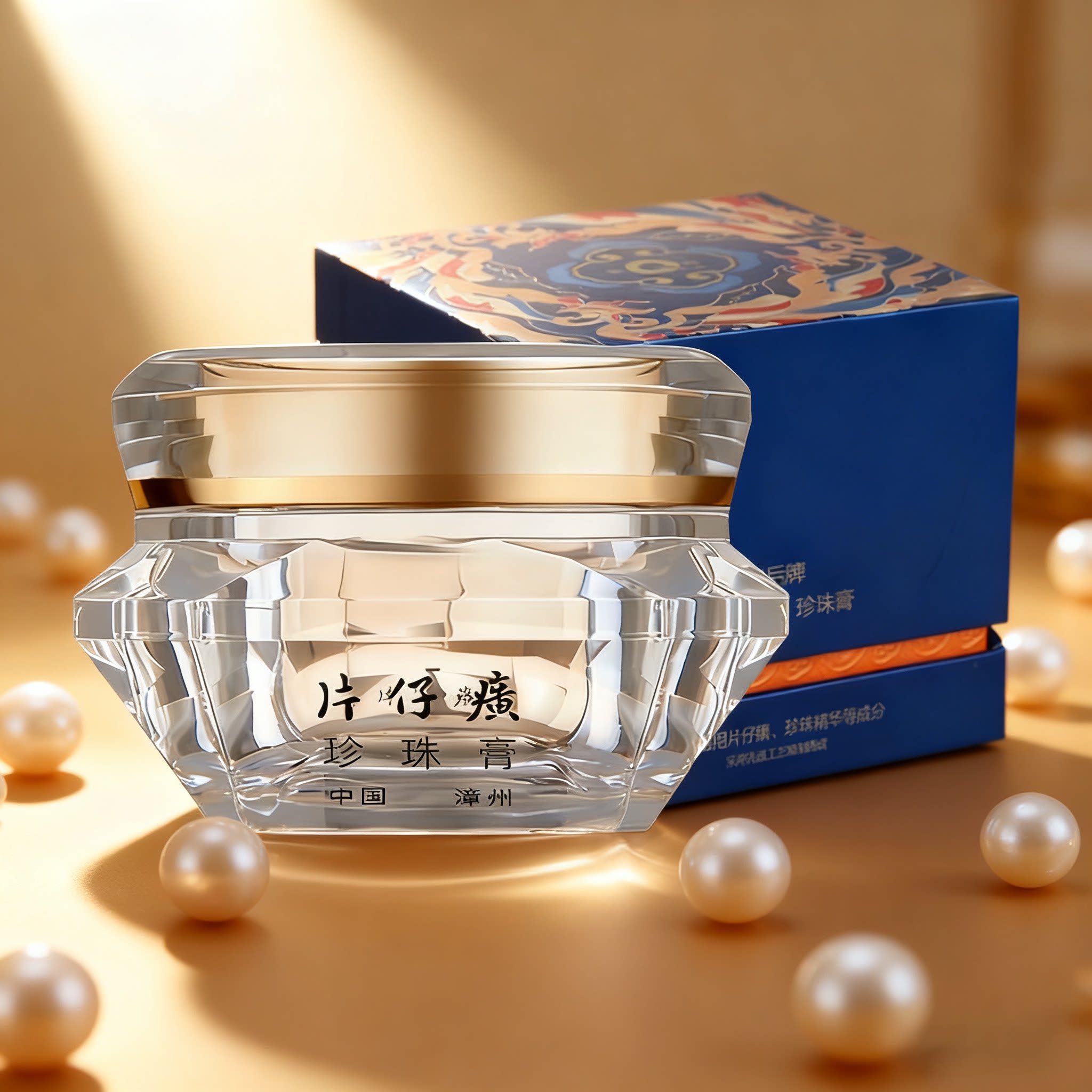 皇后牌片仔癀珍珠膏钻石瓶补水保湿舒缓紧致抗皱淡纹面霜国货正品