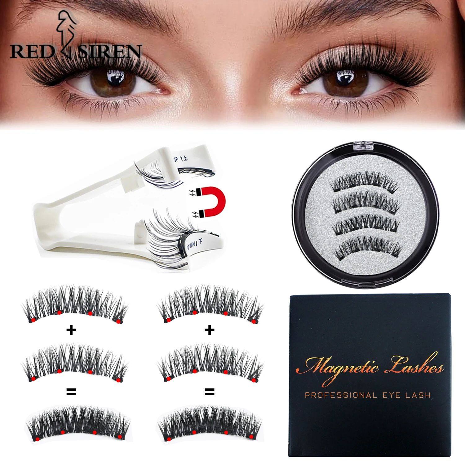 Magnetic Eyelashes With Applicator Reusable Natural Magnetic