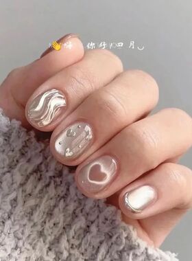 10pcs Love Cat Eye Handmade Press on Nails Simple Fake Nails