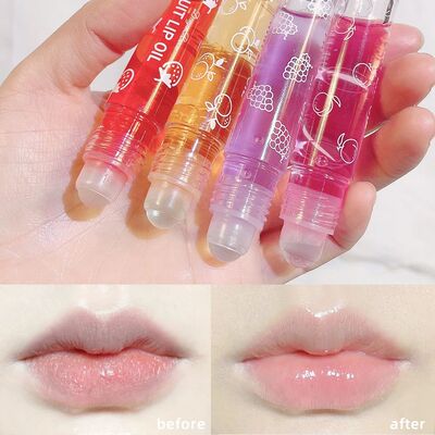 Roll-On Lip Oil, Moisturizing and Hydrating Lip Gloss, Nouri