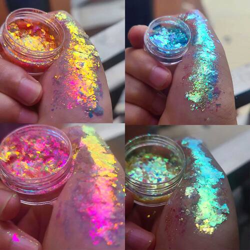 0.1g/Jar Aurora Chameleon Nail Art Opal Flakes Holographic M