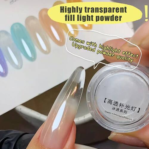1Jar Plating Aurora Chrome Nail Powder Orange High-Gloss Moo