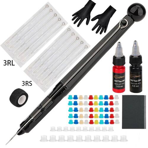 1 Set Hand Poke Pen and Stick Tool Tattoo Needle Holder 15ml