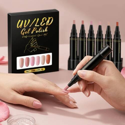 6 Color DIY Nail Art Pens High Pigment Quick Dry Free Draw D