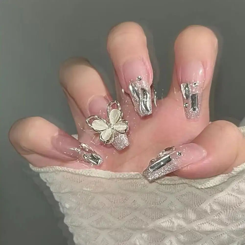 24PCS  Europe And The Style Extended Wearing Fake Nail Frenc