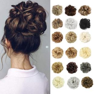Synthetic Bun Extensions Curly Messy Bun Hair Scrunchies