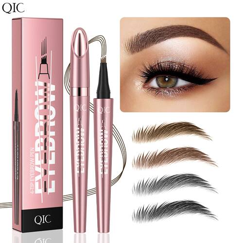 4 Fork Tip Eyebrow Pencil 3D Microblading Waterproof Dark Br