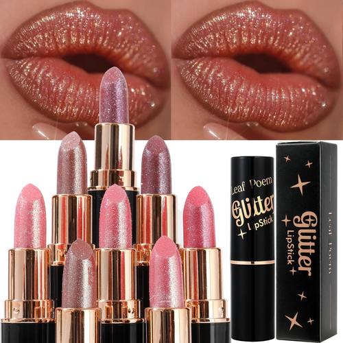 Metallic Glitter Lipstick Dazzling Moisturizing Velvety Sexy