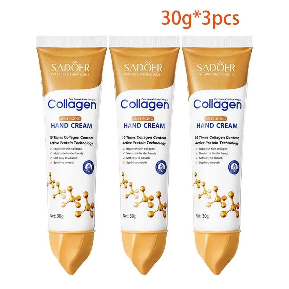 3pcs*30g Collagen Hand Cream Skin Soften Nourish Moisturizin
