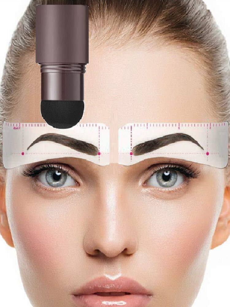 new brow stamp kit reusable head eyebrow powder stencil kit