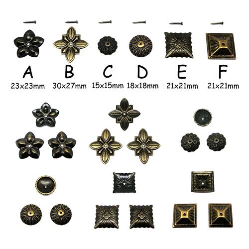 25pcs Bronze Antique Brass Jewelry Chest Wood Box Decorative