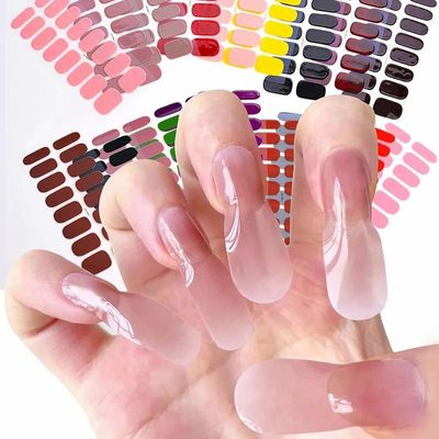DIY Gel Nail Stickers Cured-free Long-Lasting Solid Color Na