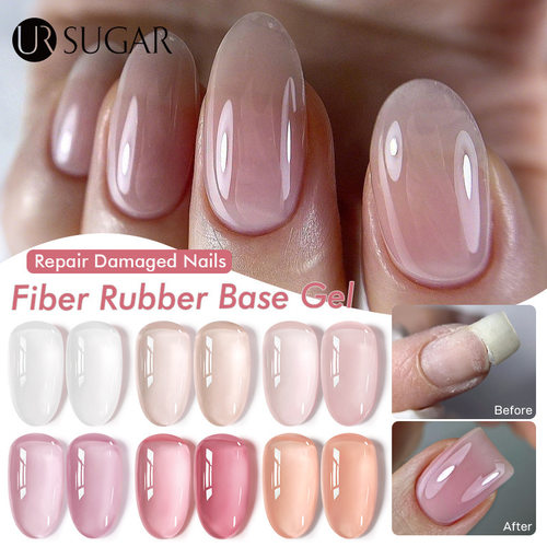 Colored Fiber Rubber Primer Nail Art Ice Through Nail Polish