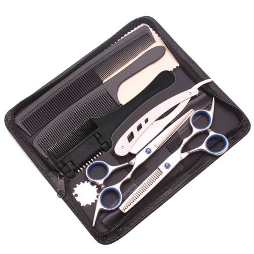 8Pcs Set 6.0'' Professional Hair Scissors Hairdressing Cutti