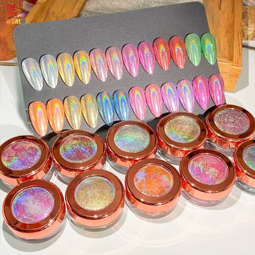 TCT-964 Holographic Mirror Chrome Nail Powder Metallic Shimm
