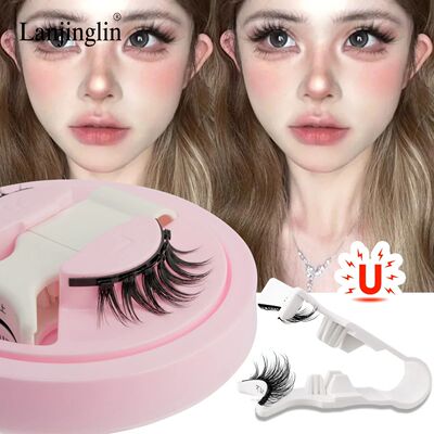Magnetic Eyelashes 1 Pair Natural Faux Mink Lashes Reusable