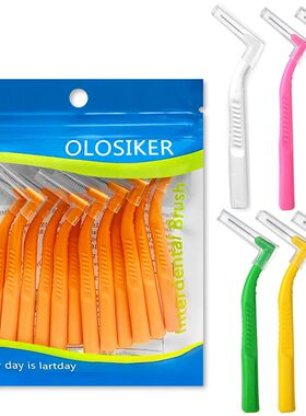 12 interdental brushes L-shaped oblique angles form human cl