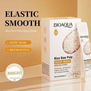 20pcs/box BIOAOUA Rice Raw Pulp Sleep Facial Mask Moisturize