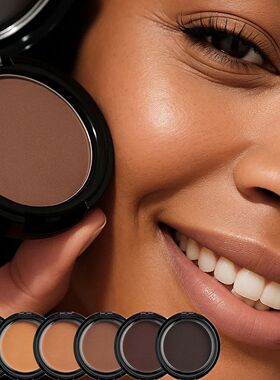 Dark Skin Bronzer Contour Palette Matte Brown Nose Shadow Ch