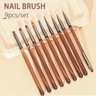 Liner DIY Acrylic Nail Draw Manicure Brush Pen 9PCS Painting