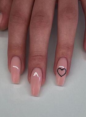 24Pcs Middle Length Ballerina Nude Pink Color False Nails De