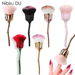 Flower Rose Nail Art Brush Remove Nail Dust Brushes Acrylic