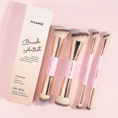 4pcs Basic Makeup Brushes Set With Box Dual-ended Foundation