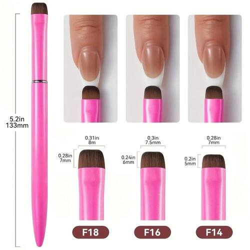 3 in 1 French Nail Brush with Multifunctional Head - Fine Na