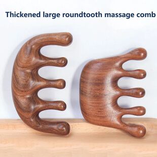 Sandalwood Hair Comb Scalp Relax Acupoint Massager Portable