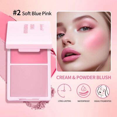 Lakerain 2 IN 1 Cream & Powder Blush Long-Lasting Wearing Hi