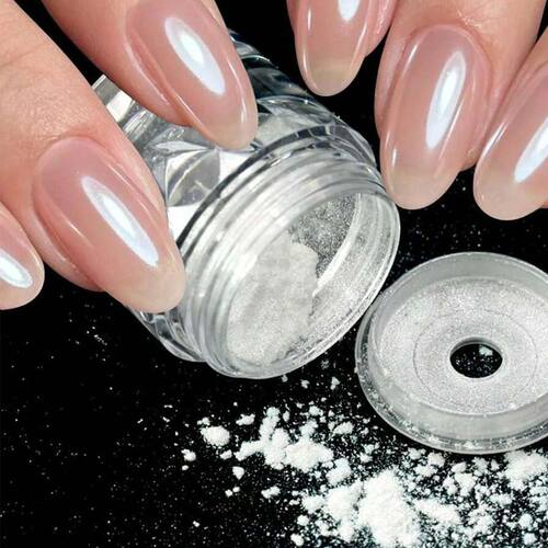 1pc Chrome Nail Powder Ice Transparent Aurora High Gloss Pea