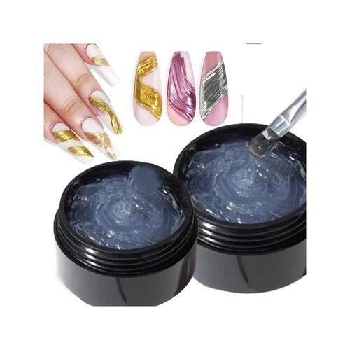 5ml 3D Clear Nail Gel and  Nail Art Mirror Powder Create met