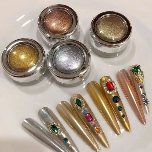 4Colors/Set Magic Mirror Nail Powder 0.5g Gold/Silver/Rose G